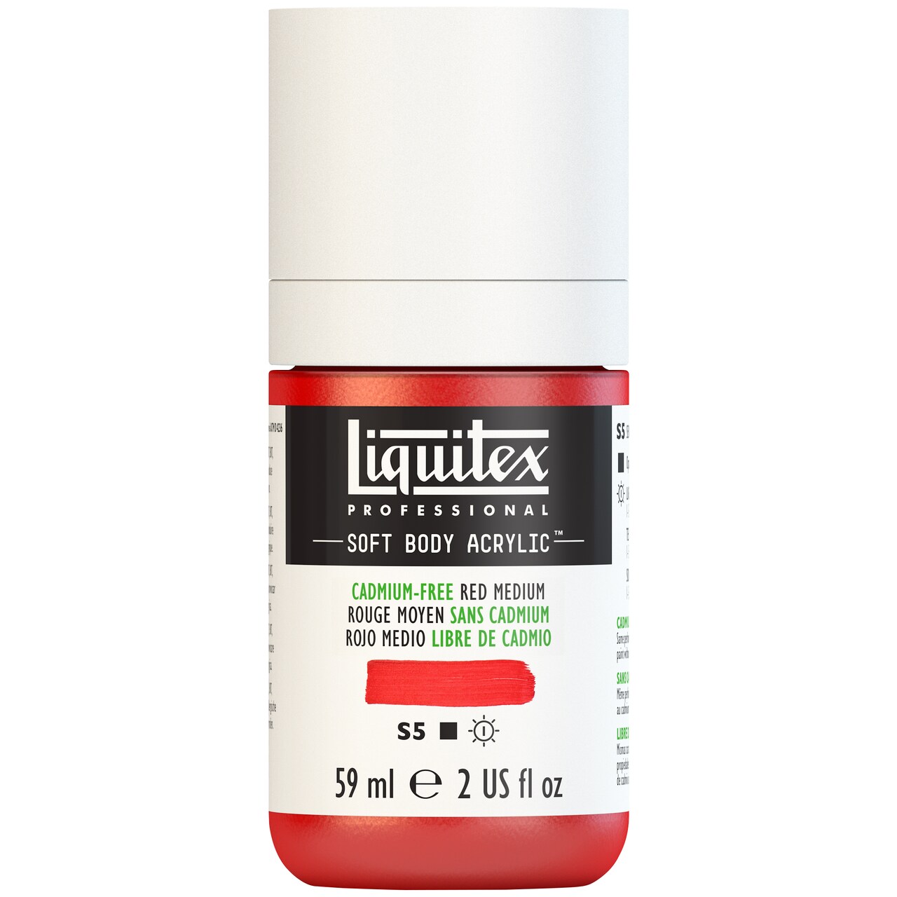 Liquitex Professional Soft Body Acrylic Color, 2 Oz. Bottle, Cadmium-Free Red Medium